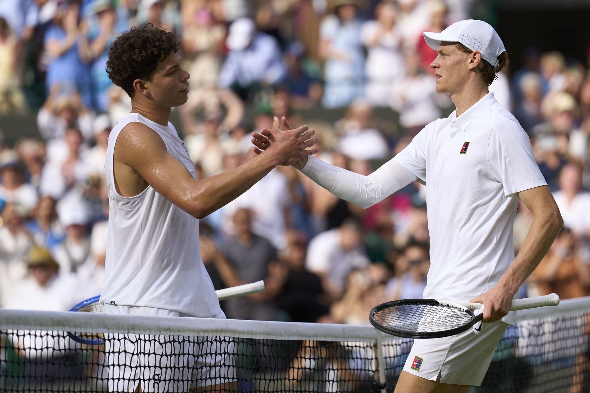Ben Shelton and Jannik Sinner at the Championships - Wimbledon 2025 - Source: Getty